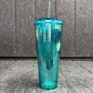 Starbucks Blue Tumbler with Straw